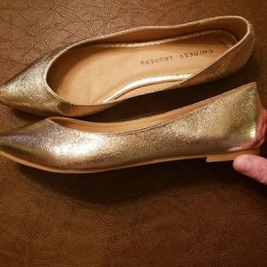 Size 9 Chinese laundry gold flats